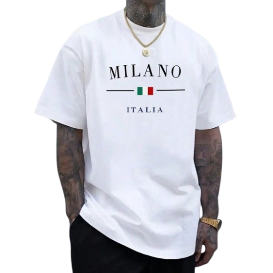 T-shirt à col rond à manches courtes imprimé du drapeau d'Italie, t-shirt d'été unisexe pour fête, sport et voyage décontracté pour hommes et femmes